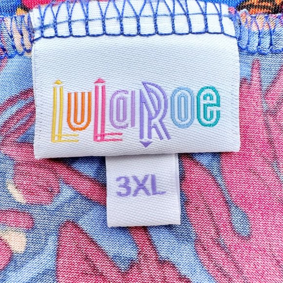 LuLaRoe Maxi Skirt Women's 3XL Blue Red Flowers EUC - Picture 4 of 7